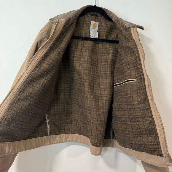 Carhartt Men's J97 Detroit Sandstone Jacket Blanket Lined Large Reg Saddle Tan - Picture 11 of 11